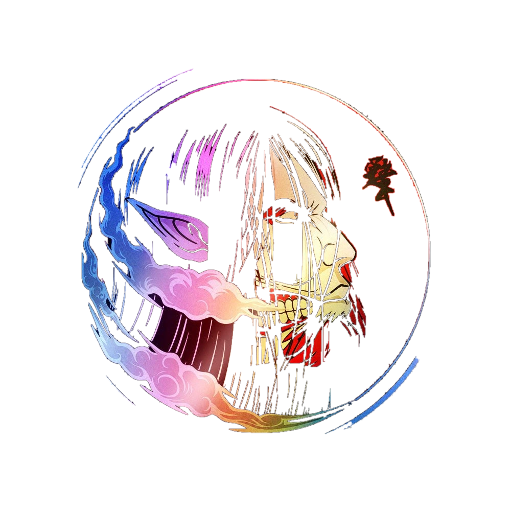 Anime Red Circle Dark Holographic Stickers